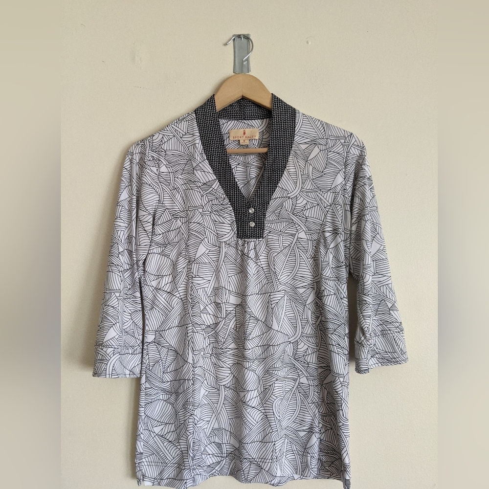 Sport Haley Black and White Blouse Top M